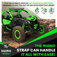 Rhino USA Recovery Tow Strap 3Inx20Ft (Black) - My Store