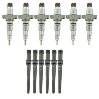 compare product Industrial Injection 03-04 Cummins 5.9L Reman Stock Injector Pack w/Connecting Tubes - Set of 6