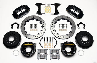 compare product Wilwood Narrow Superlite 4R Rear P-Brk Kit 12.88in Drilled Mopar/Dana 2.36in Off w/Snap Ring Bearing
