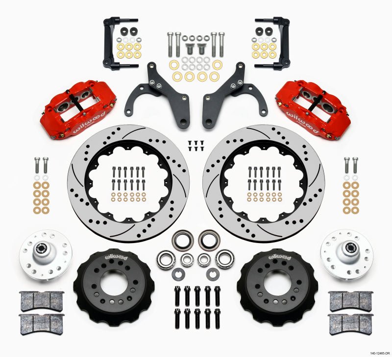Wilwood Narrow Superlite 6R Front Hub Kit 14.00in Drill Red 59 - 64 Chevy Impala / 63 - 64 Corvette - My Store