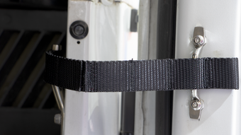 compare product Kentrol Jeep Wrangler TJ Polished Stainless Door Strap Kit Polished Stainless Steel