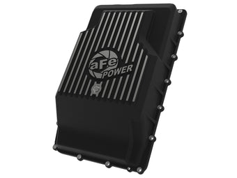 compare product aFe 17-24 Ford F-150 10R60/10R80 Pro Series Rear Transmission Pan Black w/ Machined Fins
