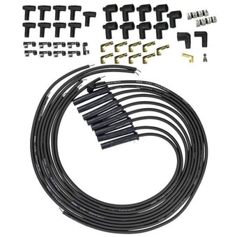compare product Moroso Universal HEI/Non-HEI Style Caps Ultra 350 8mm Multi-Angle Boot Spark Plug Wire Set - Black