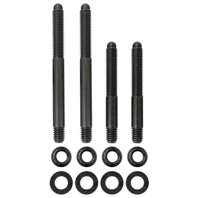 Moroso 2PC 5/16in - 24 x 2.5in & 2 PC 5/16in - 24 X 3.5in Long 12 - Point Nuts Carb Stud Kit w/Bracket - My Store