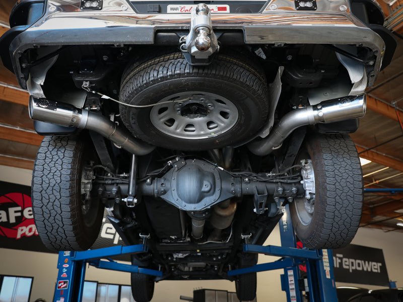 aFe Large Bore - HD 4in 409SS DPF - Back Exhaust System w/Polished Tips 20 GM Diesel Trucks V8 - 6.6L - My Store