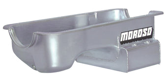 compare product Moroso Ford 289-302 (w/Rear Sump) Kicked Out Road Race Baffled Wet Sump 7qt 7.5in Steel Oil Pan