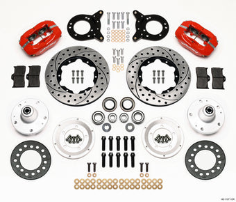 compare product Wilwood Forged Dynalite Front Kit 11.00in Drilled Red 1965-1969 Mustang Disc & Drum Spindle