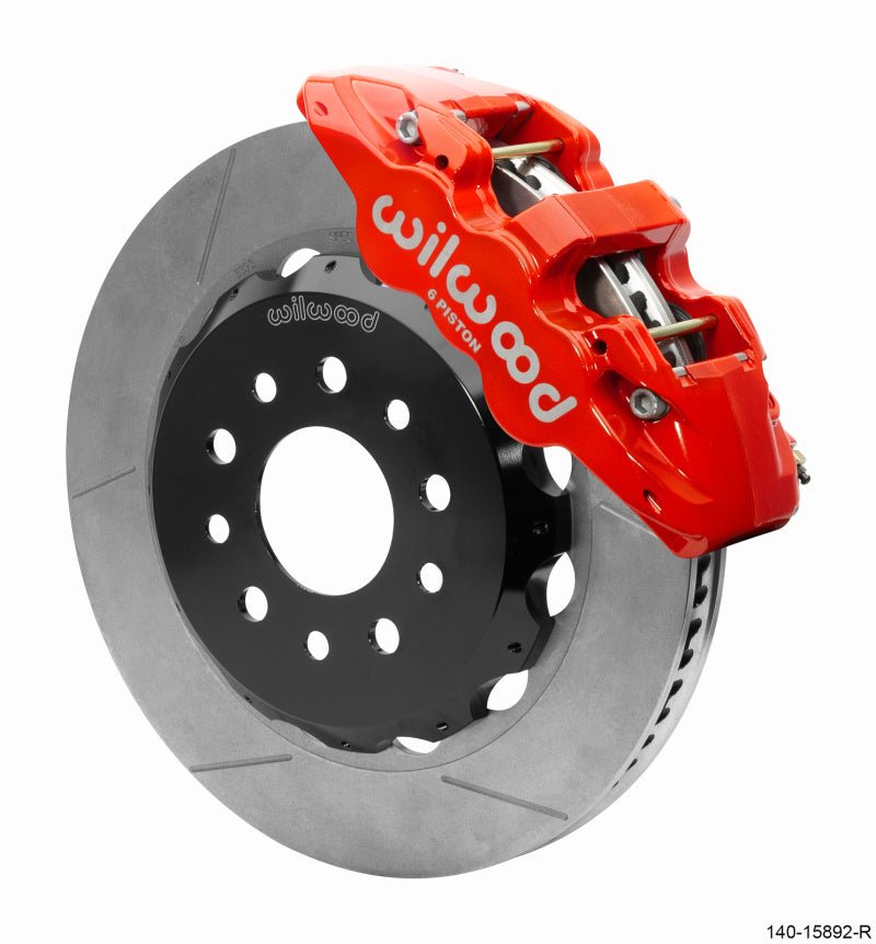 Wilwood 18 - 25 Jeep JL AERO6 Front Hat Kit 14.00 Red w/Lines - My Store