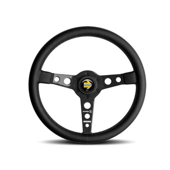 compare product Momo Prototipo 6C Steering Wheel 350 mm - Black Leather/Gry St/Cbn Fbr Spoke