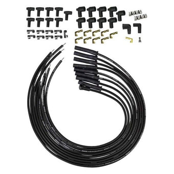 compare product Moroso Universal HEI/Non-HEI Style Caps Ultra 40 8mm Multi-Angle Boot Spark Plug Wire Set - Black