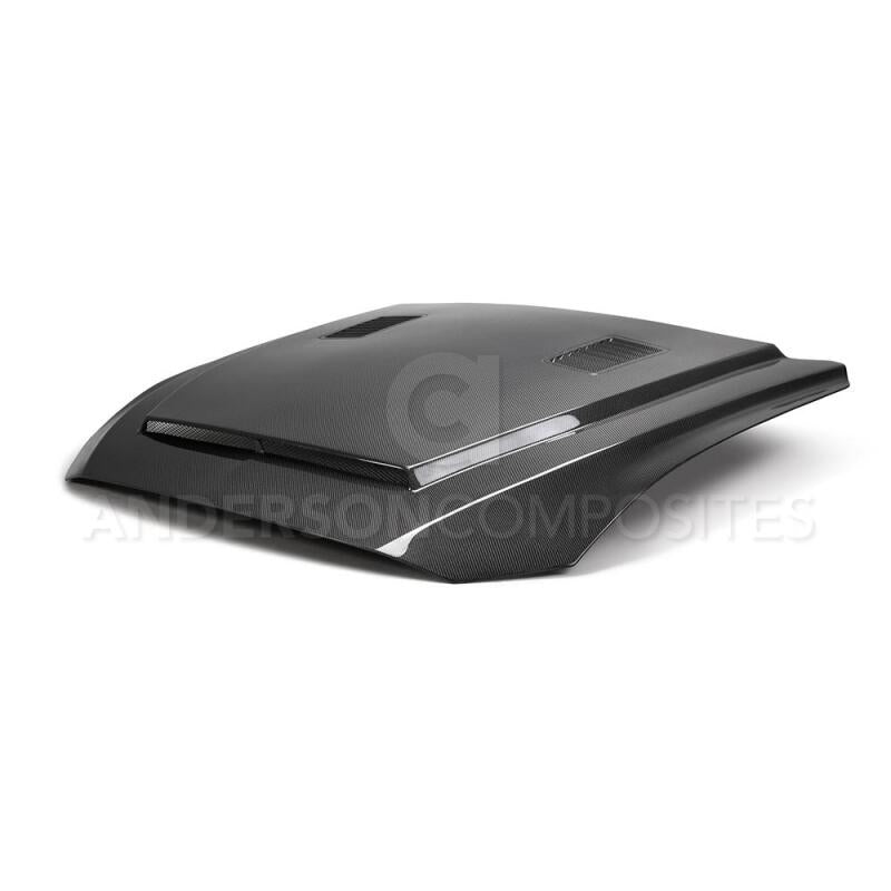 Anderson Composites 2018 Ford Mustang Super Snake Double Sided Carbon Fiber Hood - My Store