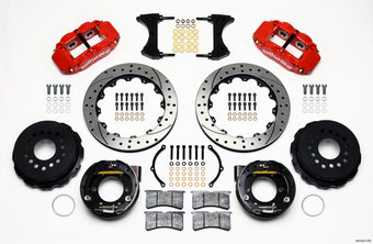 compare product Wilwood Narrow Superlite 4R Rear P-Brk Kit 12.88in Drill Red 2005-2014 Mustang
