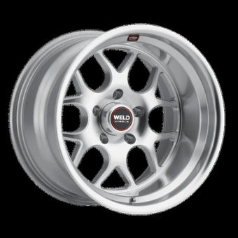 compare product Weld Solana 18x8 / 5x120.65 BP / ET0 / 78.1mm Bore - Gloss Silver Machined Wheel