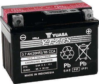 compare product Yuasa YTZ5S-BS Maintenance Free AGM 12-Volt Battery w/Bottle