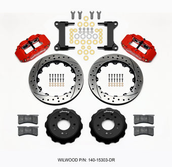 compare product Wilwood Narrow Superlite 6R Front Hat Kit 13.06 Drilled Red 63-87 C10 w/ Wilwood Pro Spindles
