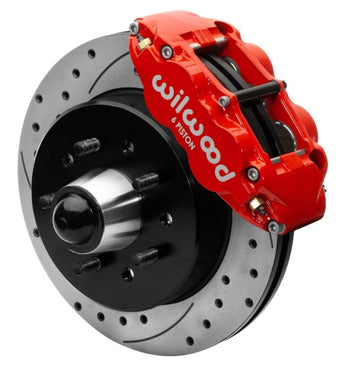 compare product Wilwood Forged Narrow Superlite 6R Front Big Brake Kit 12.19in Drilled Rotors 88-98 C1500 - Red