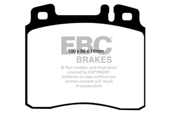 compare product EBC 98-99 Mercedes-Benz CL500 5.0 Redstuff Front Brake Pads