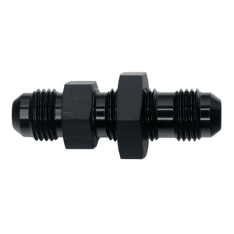 compare product DeatschWerks 6AN Male Flare to 6AN Male Flare Bulkhead Adapter (Incl Nut) - Anodized Matte Black