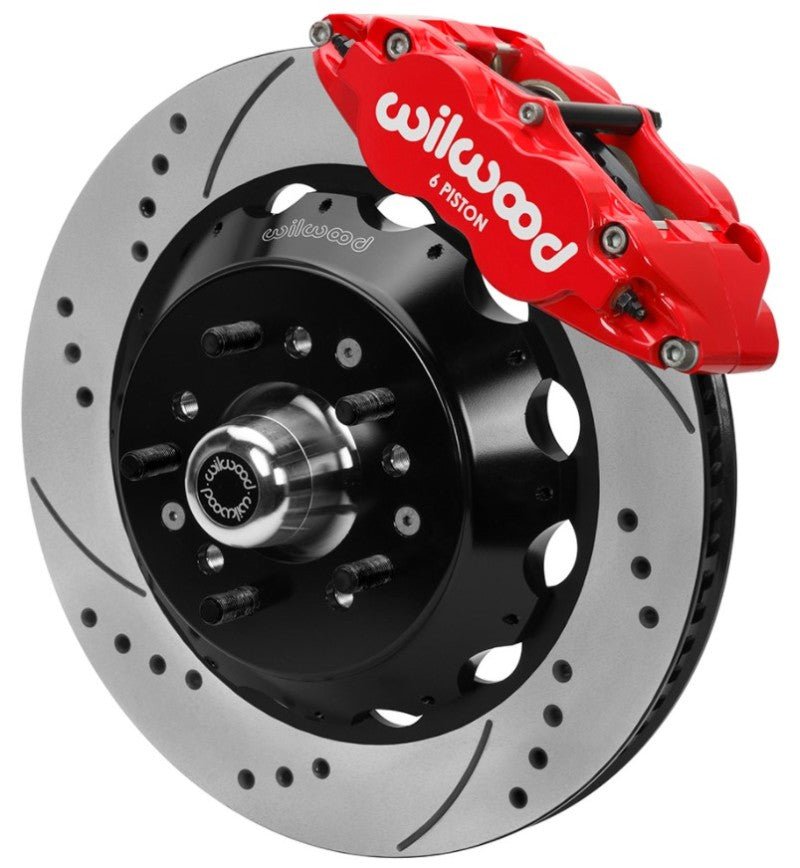 Wilwood 70 - 81 FBody/75 - 79 A&XBody FNSL6R Frt BBK 14in D/S Rtr Red Calipers Use w/ Pro Drop Spindle - My Store
