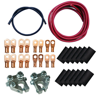 compare product Moroso Billet Terminals Black Shrinks Remote Battery Cable Kit w/Positive & Negative Wires