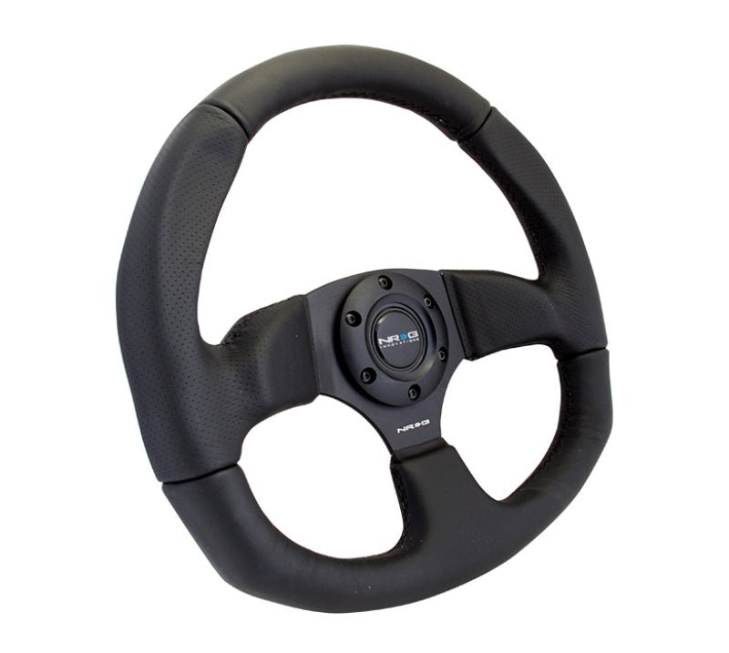 NRG Reinforced Steering Wheel (320mm Horizontal / 330mm Vertical) Leather w/Black Stitching - My Store