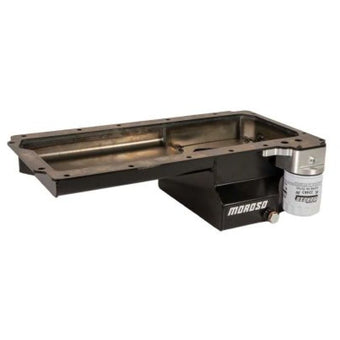 compare product Moroso GM LS Swap/Early F-Body (w/Rear Sump/Spin-On Filter Adapter) Wet Sump 6in Steel Oil Pan - Blk