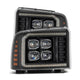 AlphaRex 05 - 07 Ford F250/350/450/550 Super Duty NOVA LED Proj HL Blk w/Actv Light & Seq Sig + SB DRL - My Store
