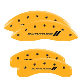 compare product MGP 4 Caliper Covers Engraved Front & Rear 11-18 Dodge Durango Yellow Finish Black Durango II Logo