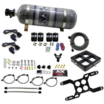 compare product Nitrous Express Dry Quad Stage Billet Crossbar Plate System 100-2000hp (4500Flange) w/12lb Bottle