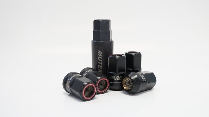 Wheel Mate Muteki HR38 Open End Lug Nuts 12x1.50 Black Chrome / Blue Ring - My Store