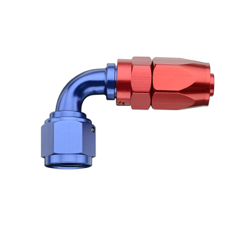 compare product Fragola -8AN x 90 Degree Pro-Flow Hose End - Blue/Red