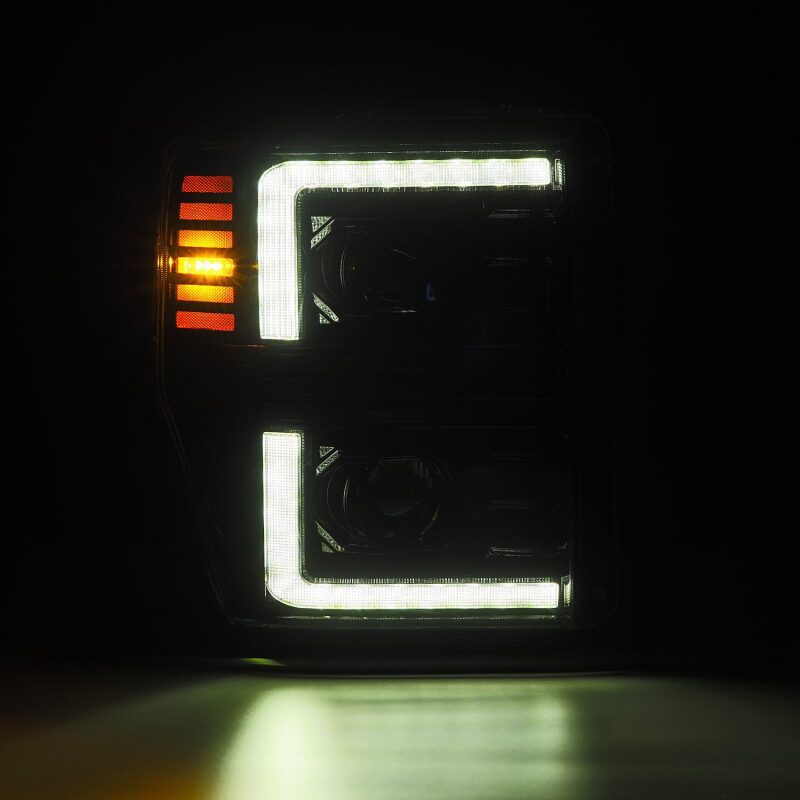 AlphaRex 08 - 10 Ford F250 - 550 PRO - Series Projector headlights Alpha - Black w/Activ Light/Seq Signal - My Store