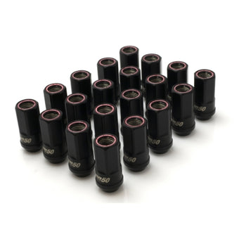 compare product Wheel Mate Muteki HR50 Open End Lug Nuts - Black w/ Red Ring 14x1.50