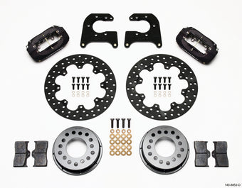 compare product Wilwood Forged Dynalite Rear Drag Kit Drilled Rotor Mopar/Dana 2.50in Off w/Snap Ring Bearing