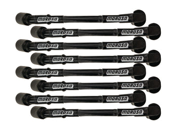 compare product Moroso GM LS 11in Long Coil On Plug 90 Deg Plug Sleeved Ultra Spark Plug Wire Set - Black