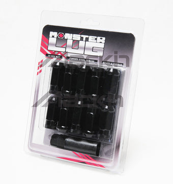 compare product Wheel Mate Monster Lug 35 Open End Lug Nut Set of 20 - Black 1/2in Thread