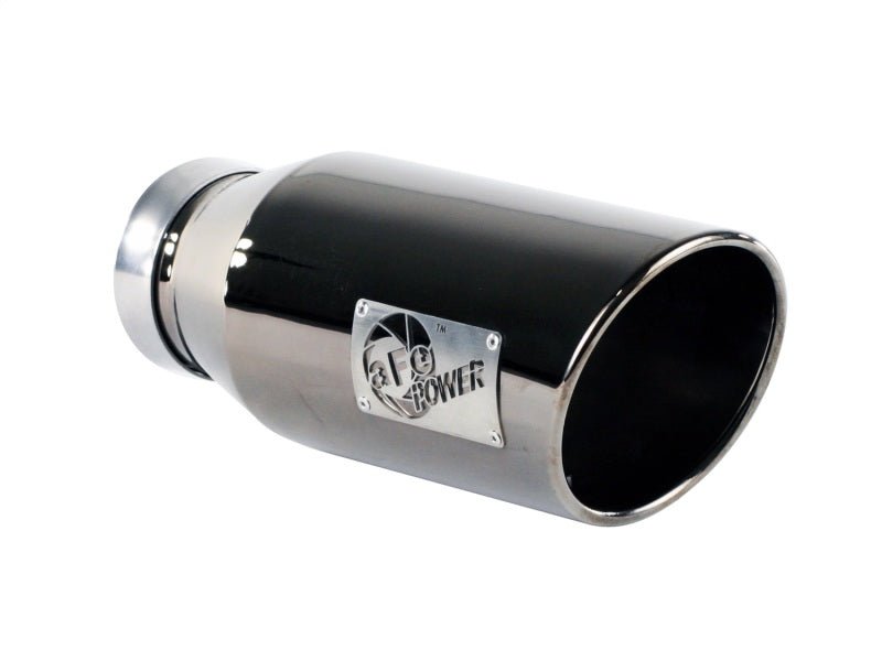 aFe MACHForce XP Exhausts Tips SS - 304 EXH Tip 4In x 6Out x 15L Bolt - On (blk chrome) - My Store