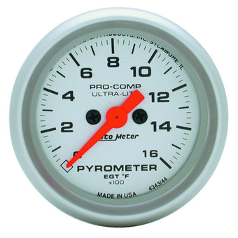 compare product Autometer Ultra-Lite 52mm 0-1600 Deg F Electronic EGT Kit