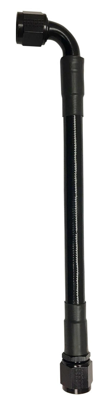 compare product Fragola -6AN Ext Black PTFE Hose Assembly Straight x 90 Degree 20in