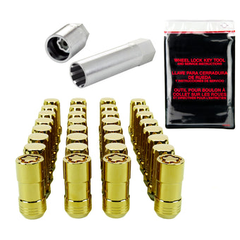 compare product McGard SplineDrive Tuner 8 Lug Install Kit w/Locks & Tool (Cone) M14X1.5 / 1in. Hex - Gold