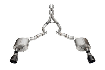 compare product Corsa 24+ Frd MustangGT Conv Xtreme Cat-Back Ex.Sys 3.0in Dual Rear Ex w/4.5in Blk PVD ProSeries Tip