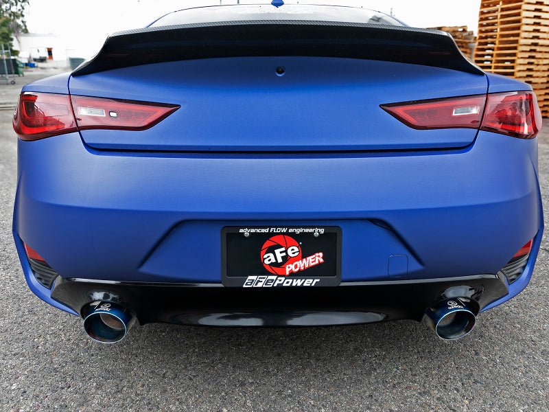 aFe POWER Takeda 2.5in 304 SS Axle - Back Exhaust w/ Blue Flame Tips 17 - 19 Infiniti Q60 V6 - 3.0L (tt) - My Store