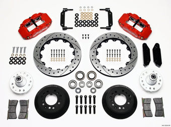 compare product Wilwood Narrow Superlite 6R Front Hub Kit 12.88in Drilled Red 1970-1973 Mustang Disc Spindle