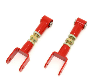 compare product BMR 79-04 Fox Mustang Upper Control Arms On-Car Adj. w/ Spherical Bearings - Red