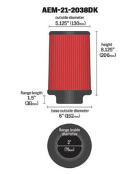 AEM 3 in Short Neck 8 in Element Filter - My Store