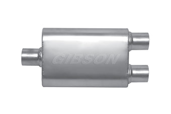 compare product Gibson MWA Superflow Center/Dual Oval Muffler - 4x9x14in/3in Inlet/2.5in Outlet - Stainless