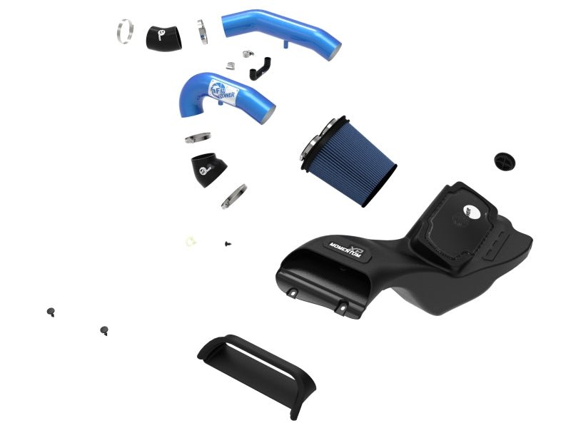 aFe 21 - 22 Ford F - 150 Raptor V6 - 3.5L(tt) Momentum XP Cold Air Intake System - Blue w/ Pro 5R Filter - My Store