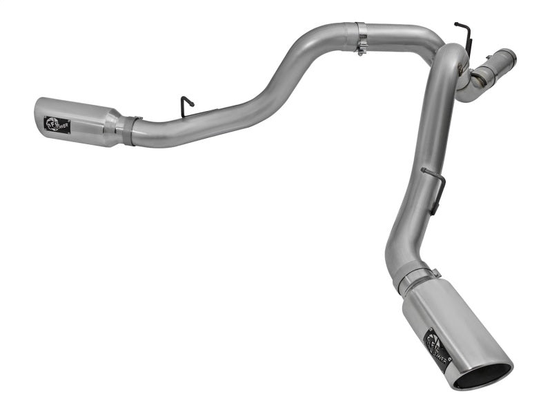 aFe LARGE Bore HD 4in Dual DPF - Back SS Exhaust w/Polished Tip 16 - 17 GM Diesel Truck V8 - 6.6L (td) LML - My Store
