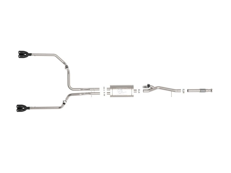 aFe Gemini XV 3in 304 SS Cat - Back Exhaust w/ Cutout 19 - 21 GM Silverado/Sierra 1500 V8 - w/ Black Tips - My Store