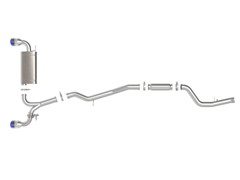 aFe POWER Takeda 2021 Toyota Supra 2.0L (t) 2.5in - 3in 304 SS CB Exhaust w/ Blue Tips - My Store